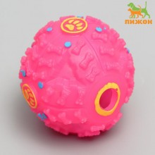 мяч Квакающий для собак, жёсткий, 7,5 см, розовый